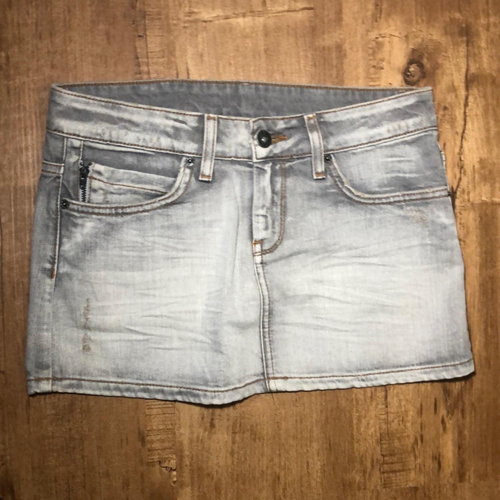 Grey Denim Skirt